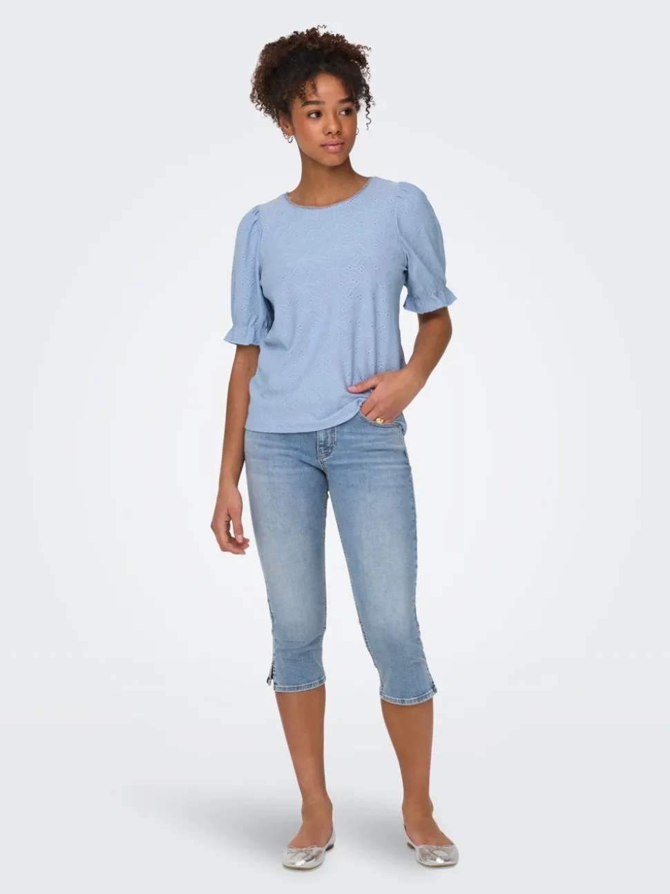 ONLBLUSH Medelhög midja Skinny Fit capri Denimshorts