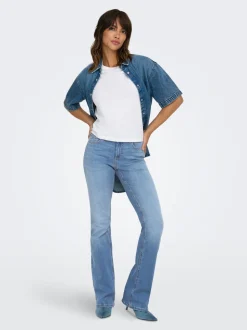 ONLBLUSH Medelhög midja Utsvängd passform Jeans