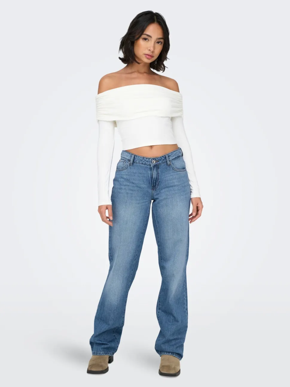 ONLBRITNEY Låg midja Rak passform Jeans