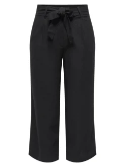 ONLCARO Cropped Fit Linne Byxor med vida ben