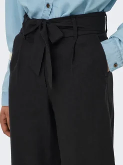 ONLCARO Cropped Fit Linne Byxor med vida ben