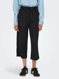 ONLCARO Cropped Fit Linne Byxor med vida ben