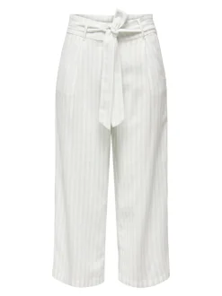 ONLCARO Cropped Fit Linne Byxor med vida ben
