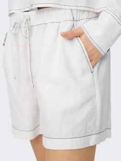 ONLCARO Medelhög midja Normal passform Linne Shorts