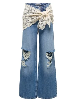 ONLCARRIE Medelhög midja Vida ben Jeans