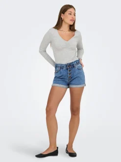 ONLCUBA Hög midja Avslappnad Denimshorts