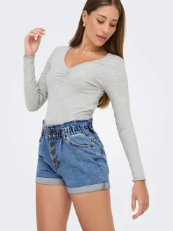 ONLCUBA Hög midja Avslappnad Denimshorts
