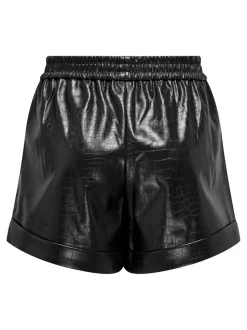 ONLDITTE Överdimensionerad passform Shorts i läderimitation