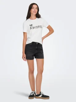 ONLELLA Medelhög midja Normal passform Denimshorts