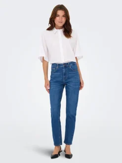 ONLEMEL Hög midja Rak passform Ankellängd Jeans