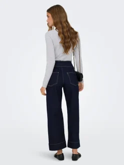 ONLEMILIA Hög midja Bred passform - Beskuren Jeans