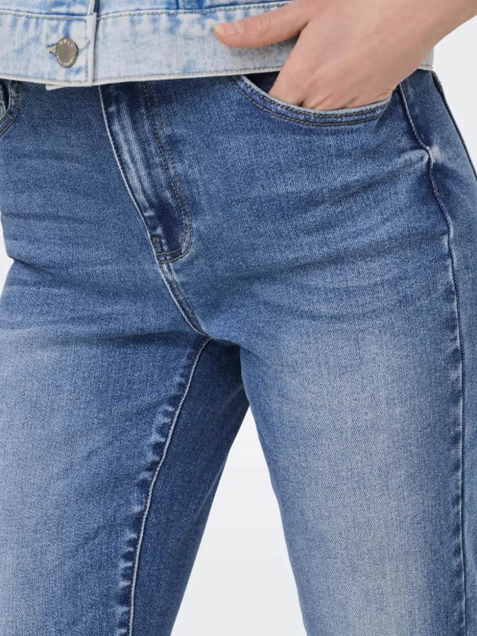 ONLEMILY-MILA Hög midja Rak passform Ankellängd Jeans