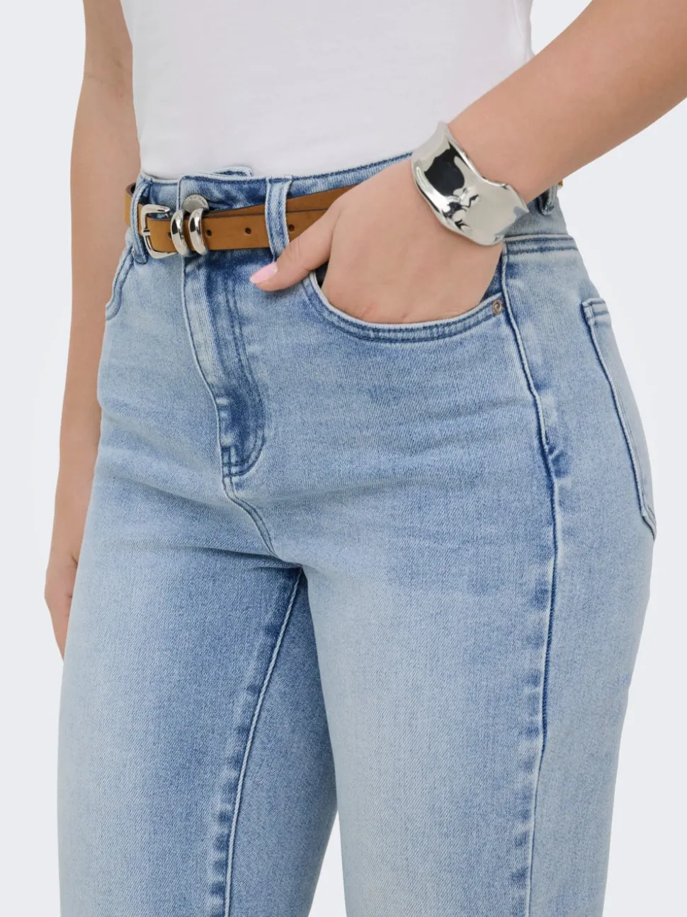 ONLEMILY-MILA Hög midja Rak passform Ankellängd Jeans