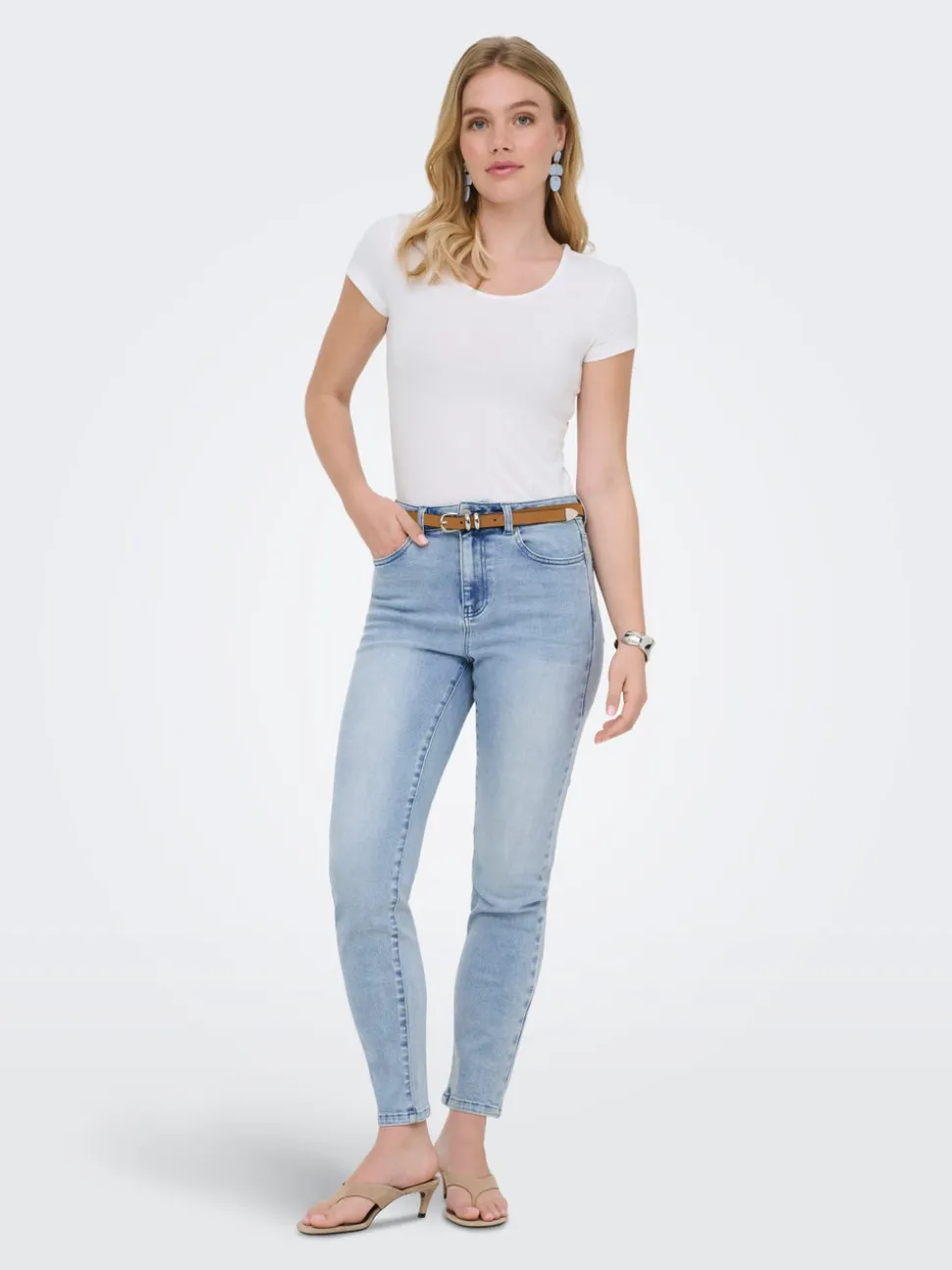 ONLEMILY-MILA Hög midja Rak passform Ankellängd Jeans
