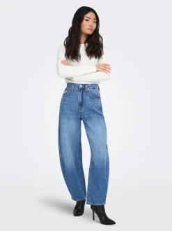 ONLFRANKIE Hög midja Barrel-passform Ankellängd Jeans
