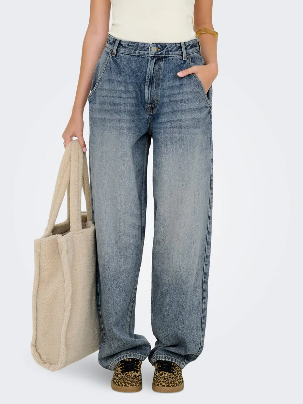 ONLGIA Medelhög midja Baggy Fit Jeans