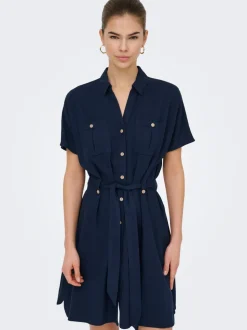 ONLGOA Linne Kort klänning