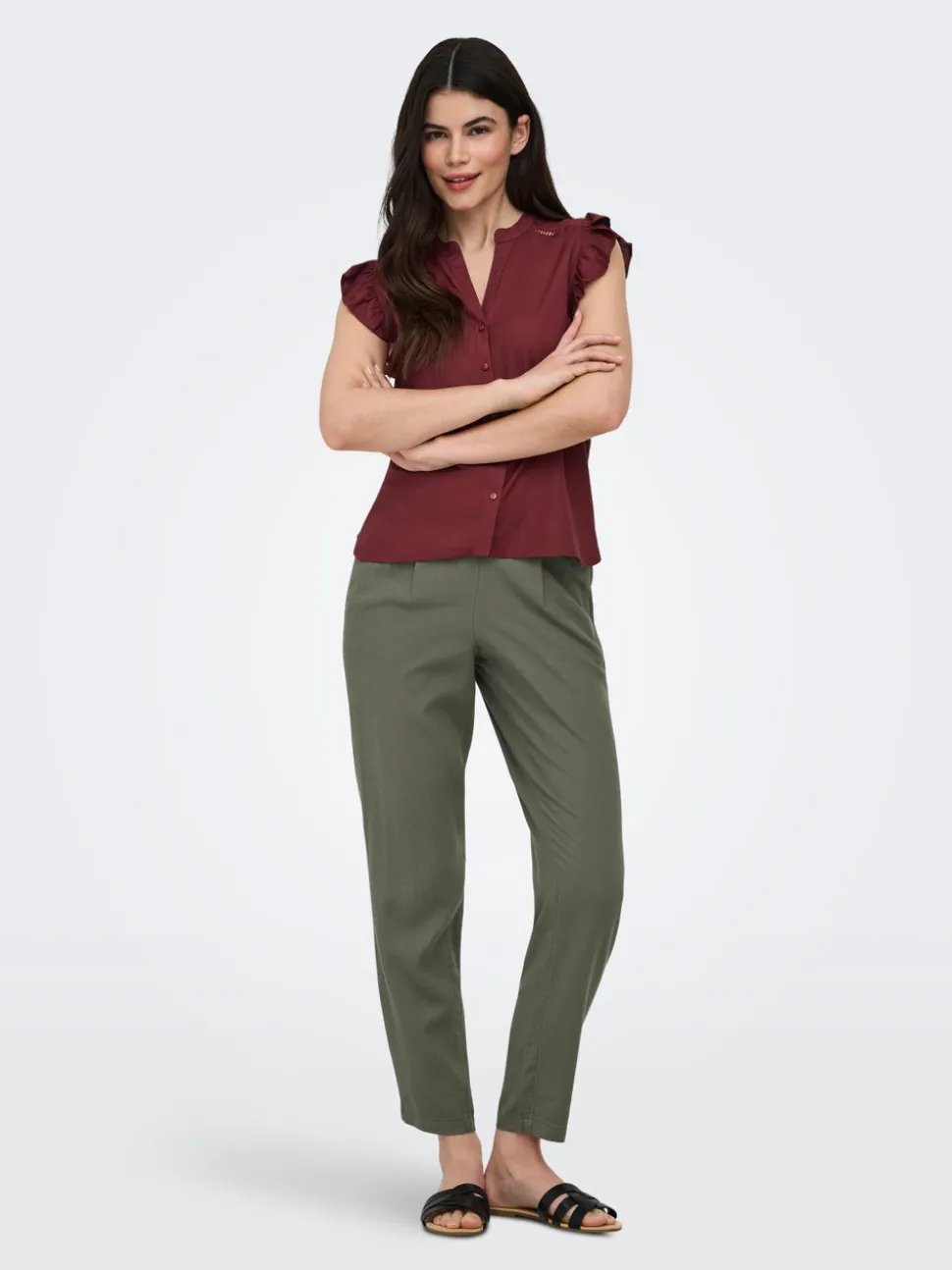 ONLGOA-POPTRASH Comfort fit Linne Byxor