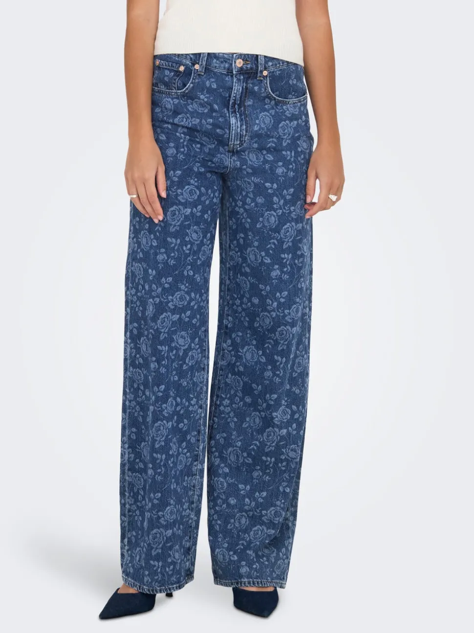 ONLHOPE Hög midja Vida ben Ankellängd Jeans