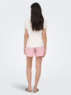 ONLITA Hög midja Normal passform Linne Bermudashorts