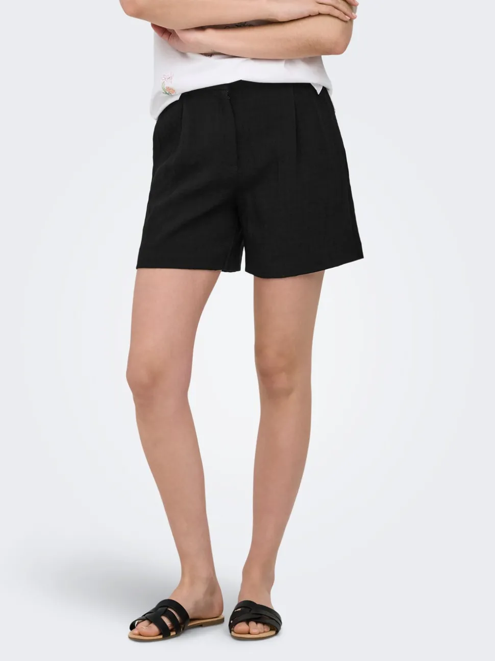 ONLITA Hög midja Normal passform Linne Bermudashorts