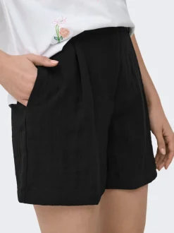 ONLITA Hög midja Normal passform Linne Bermudashorts