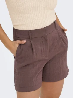 ONLITA Hög midja Normal passform Linne Bermudashorts