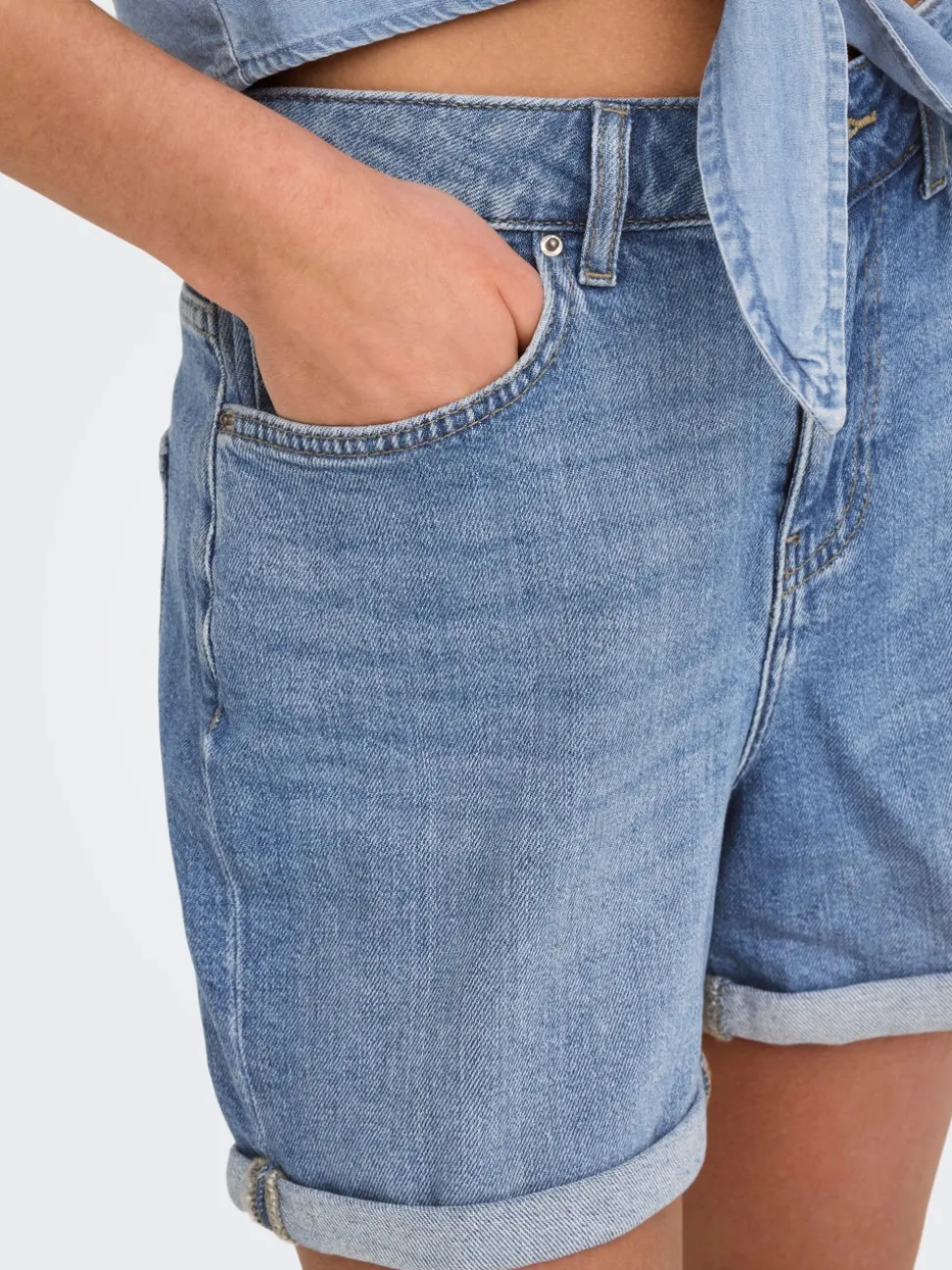 ONLJOSEPHINE Hög midja Normal passform Denimshorts