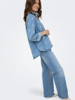 ONLJULLES Låg midja Vida ben Jeans