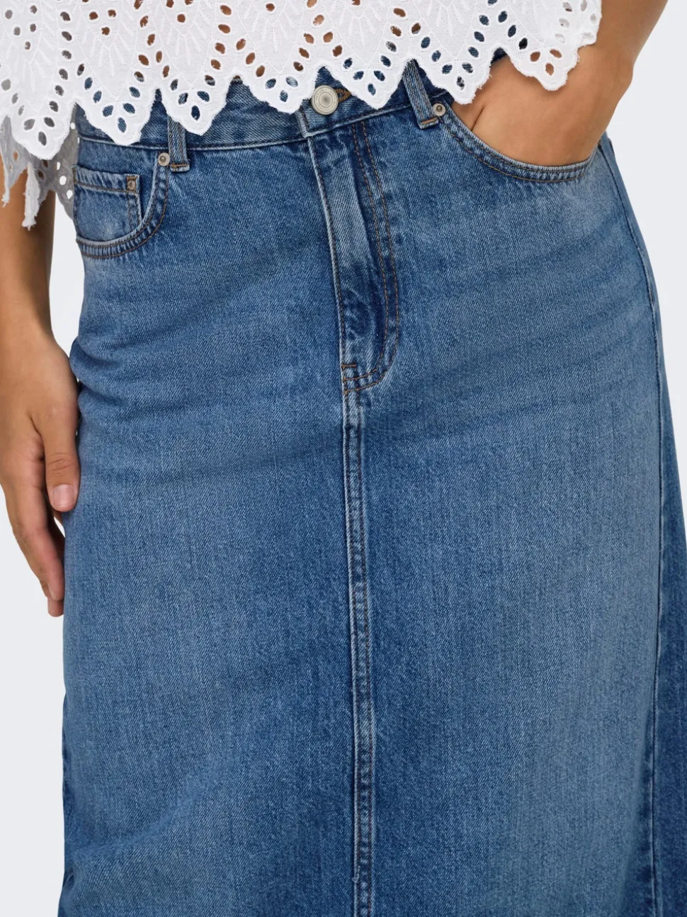 ONLLUMI Denim Jeanskjol Midikjol