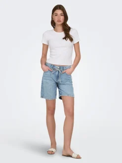 ONLLUMI Medelhög midja Vida ben Denimshorts