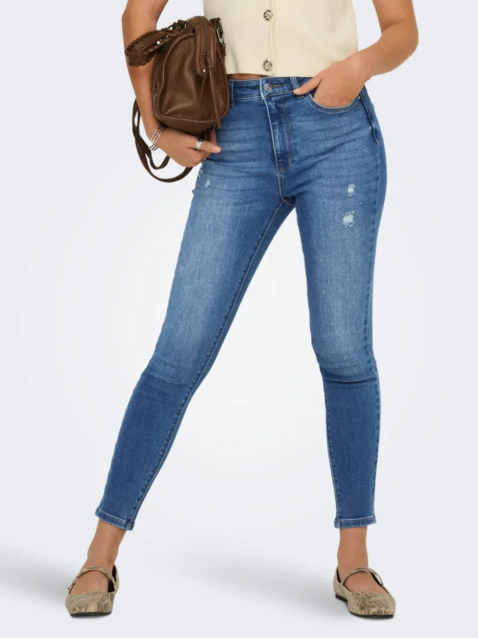 ONLMILA Hög midja Skinny Fit Ankellängd Jeans