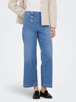 ONLNEW Hög midja Bred passform - Beskuren Beskuren Jeans
