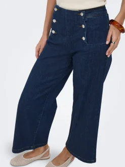 ONLNEW Hög midja Bred passform - Beskuren Beskuren Jeans