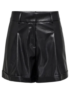 ONLODA Medelhög midja Normal passform Shorts i läderimitation