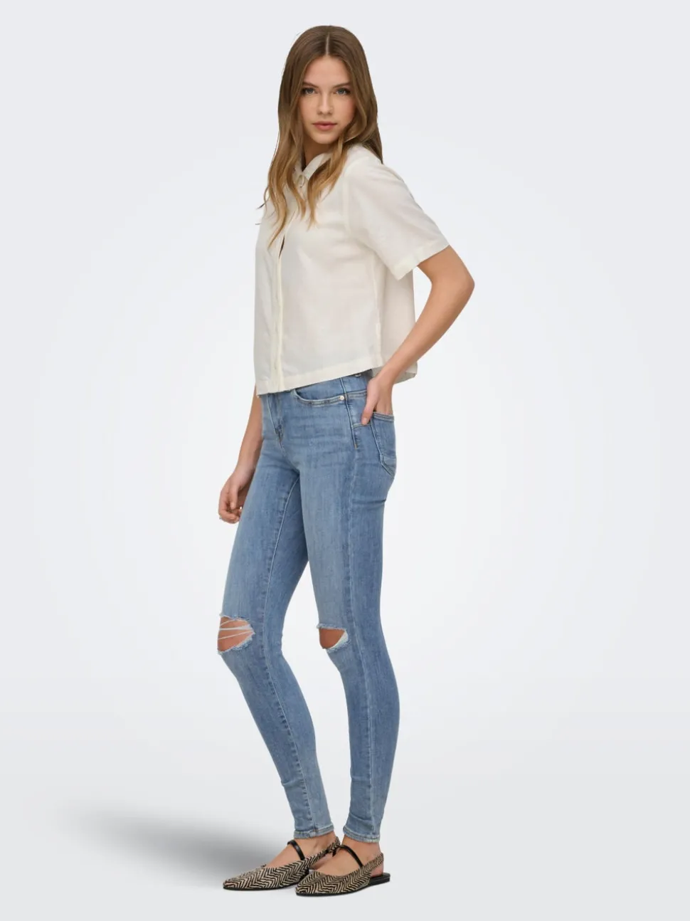 ONLPOWER Medelhög midja Skinny Fit Ankellängd Jeans