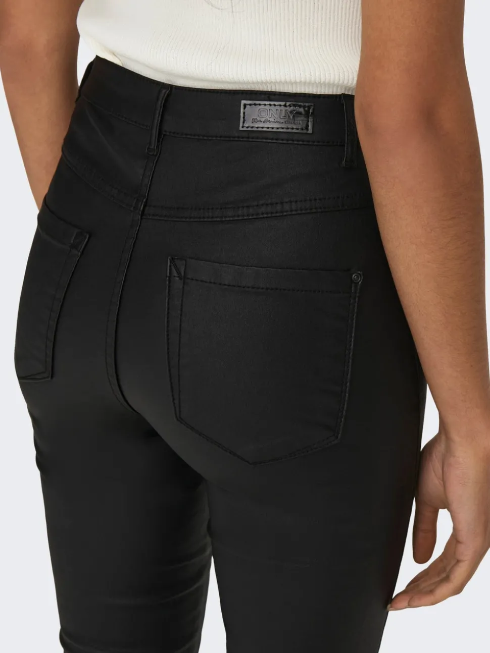ONLROYAL Skinny Fit Byxor i läderimitation
