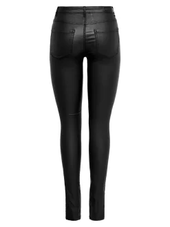 ONLROYAL Skinny Fit Byxor i läderimitation