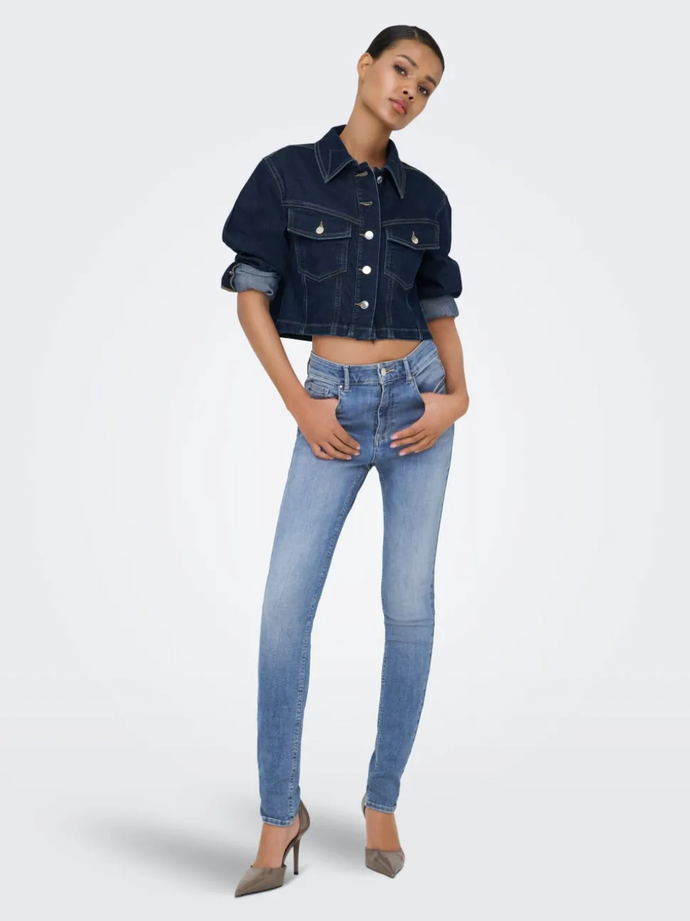 ONLROYAL-POWER Hög midja Skinny Fit Jeans