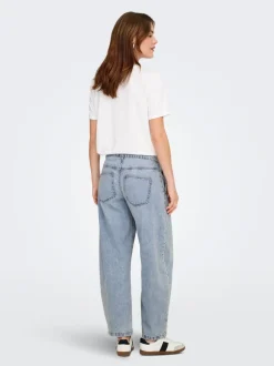 ONLSAVONA Medelhög midja Barrel-passform Ankellängd Jeans