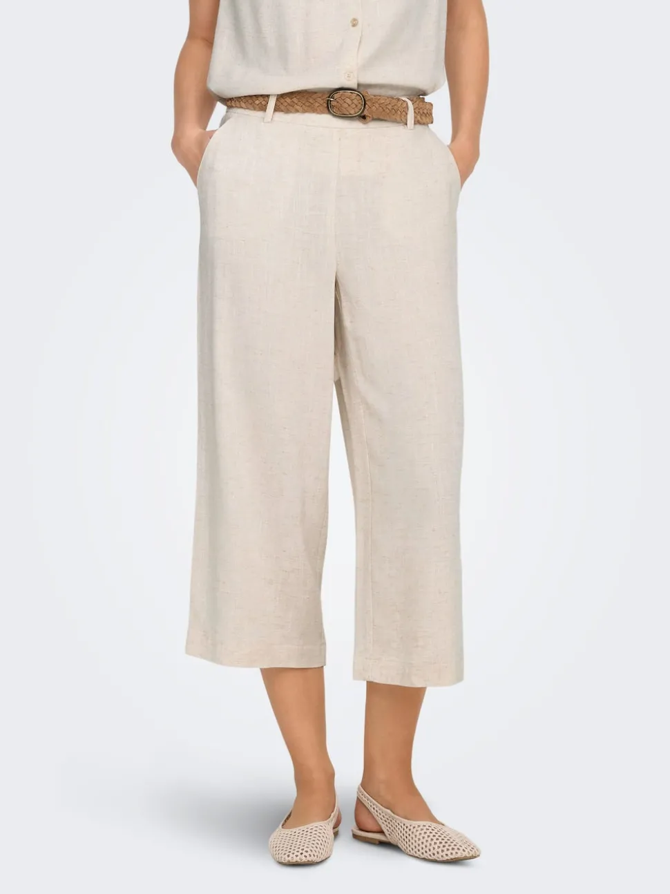 ONLSIESTA Cropped Fit Linne Culottebyxor