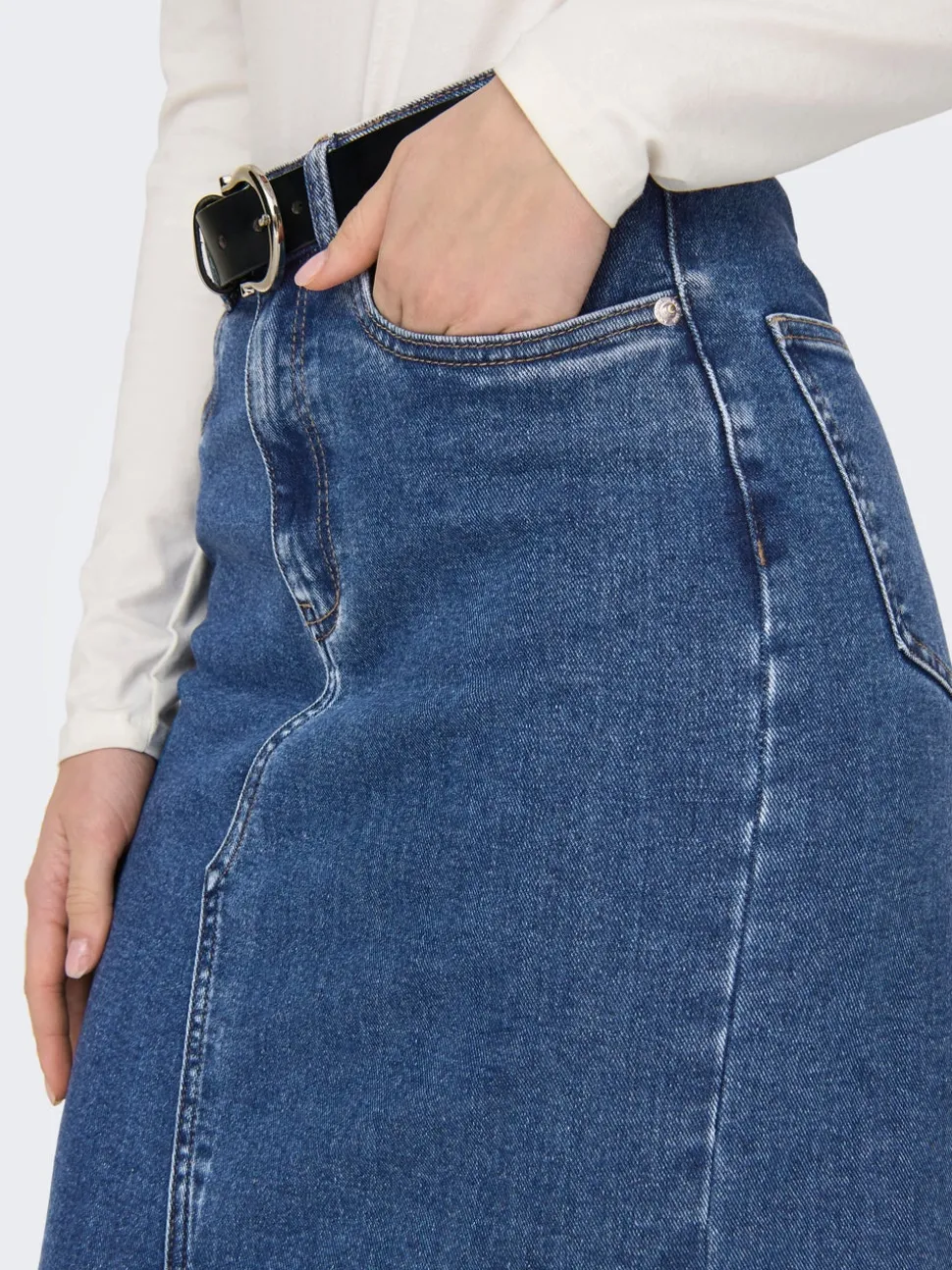 ONLSIRI Denim Jeanskjol Midikjol