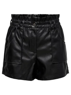 ONLSTEPHANIE Normal passform Shorts i läderimitation