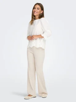 ONLTHEA Baggy Fit Stickade byxor