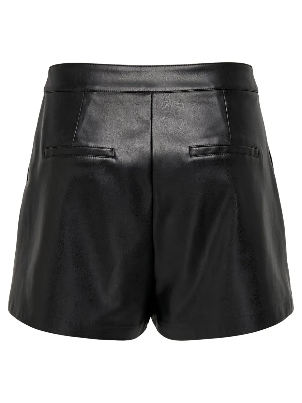 ONLTRICIA Medelhög midja Baggy Fit Shorts i läderimitation