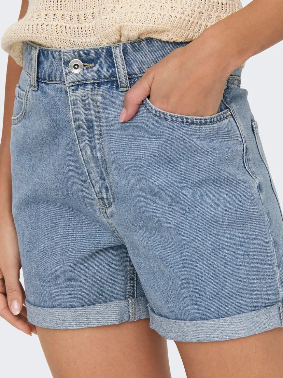 ONLVEGA Hög midja Normal passform Denimshorts
