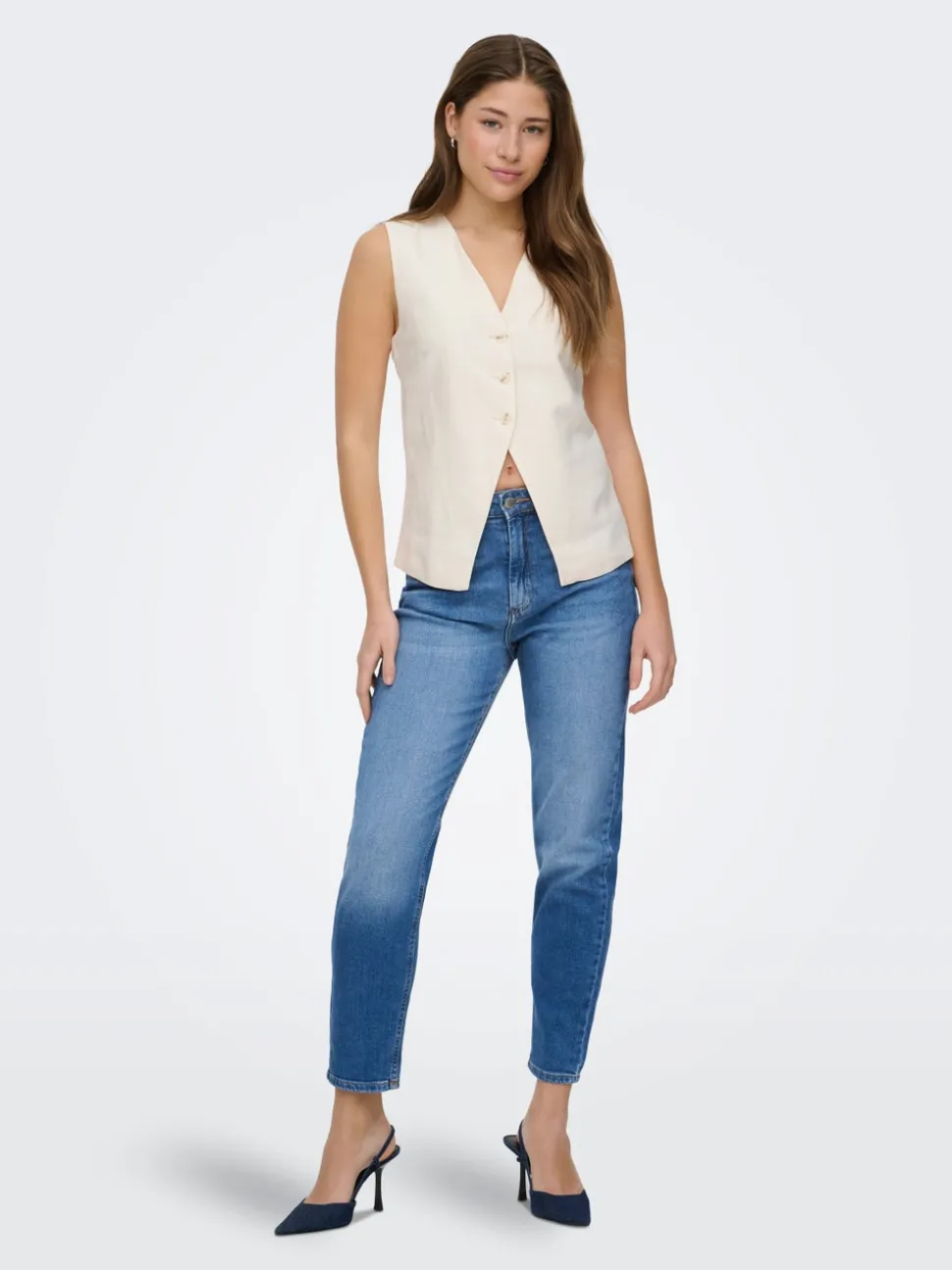 ONLVENEDA Hög midja Mom Fit Jeans