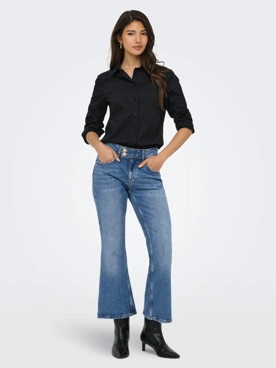 ONLVIOLET Hög midja Utsvängd passform Ankellängd Jeans