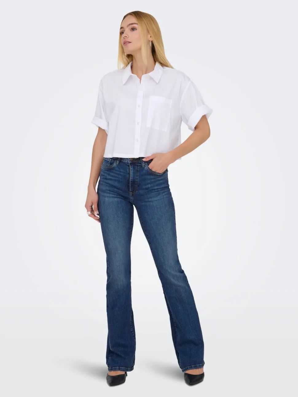ONLWAUW Hög midja Utsvängd passform Jeans