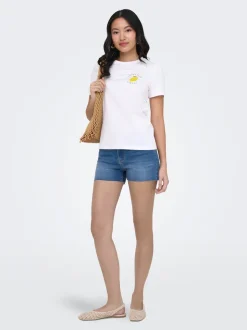 ONLWAUW Medelhög midja Normal passform Denimshorts